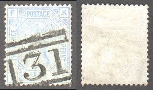 Great Britain Scott 68 Used Plate 19 - KF (P) - Click Image to Close